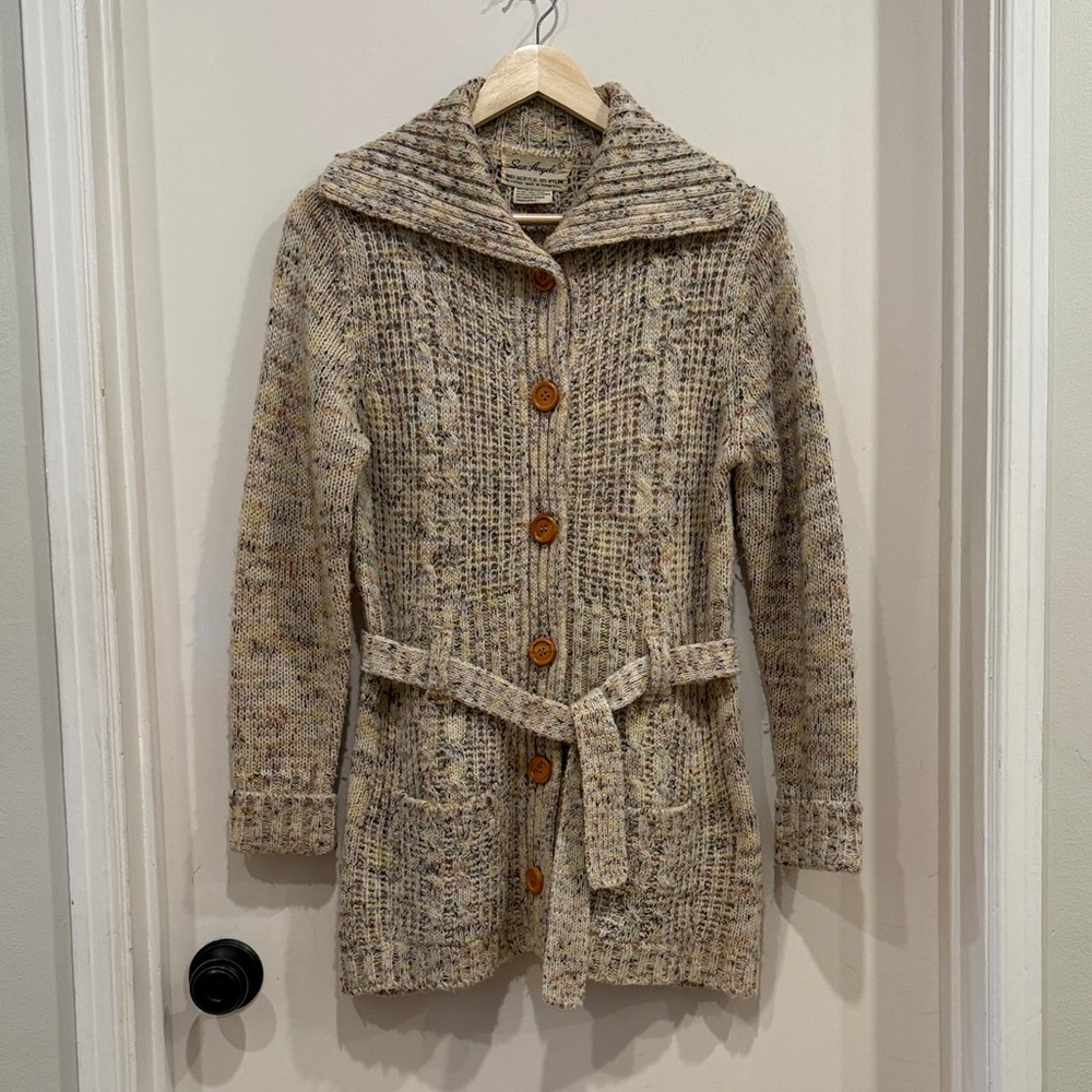 Vintage SAN ANGELO Button Down Cardigan Sweater in Multicolor Knit sz L (or M)